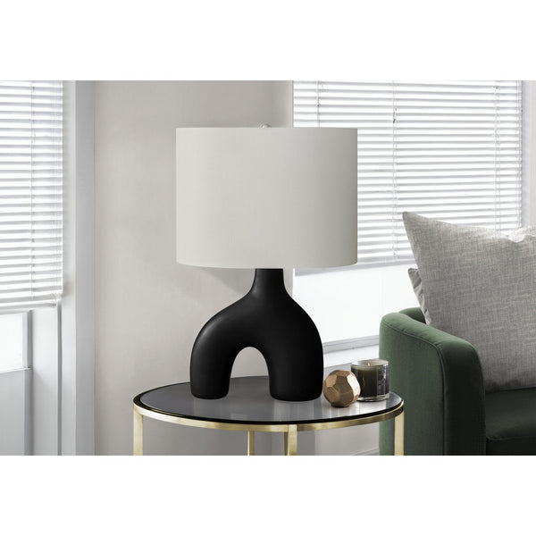  Monarch I 9666 25"H Table Lamp Black Ceramic / Ivory Shade IMAGE 1
