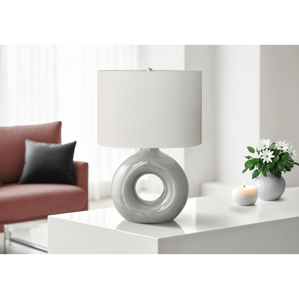  Monarch I 9668 24"H Table Lamp Grey Ceramic / Ivory Shade IMAGE 1