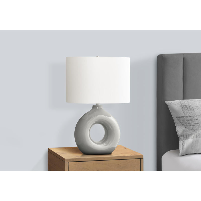  Monarch I 9668 24"H Table Lamp Grey Ceramic / Ivory Shade IMAGE 2