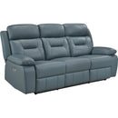  Mazin Furniture Laconia Power Reclining Leather Match Sofa 9629BGY-3PW IMAGE 1