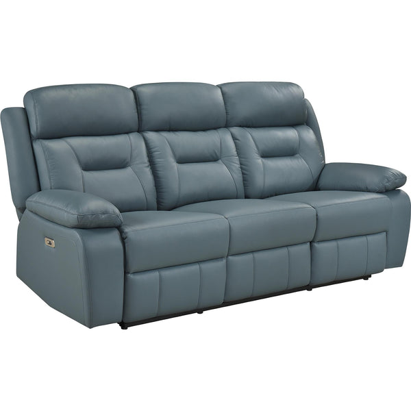 Mazin Furniture Laconia Power Reclining Leather Match Sofa 9629BGY-3PW IMAGE 1