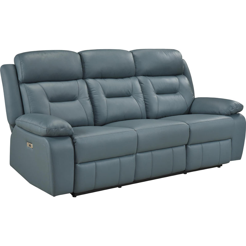  Mazin Furniture Laconia Power Reclining Leather Match Sofa 9629BGY-3PW IMAGE 1