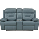  Mazin Furniture Laconia Power Reclining Leather Match Loveseat with Console 9629BGY-2PWC IMAGE 2