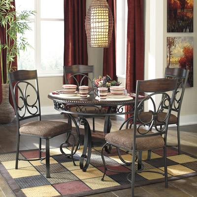 Signature Design by Ashley Round Glambrey Dining Table with Trestle Base ASY1746 IMAGE 5