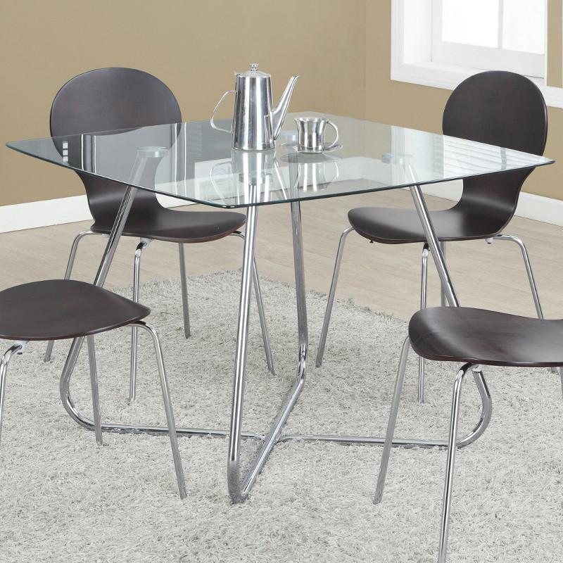 Monarch Square Dining Table with Glass Top & Trestle Base M0894 IMAGE 1