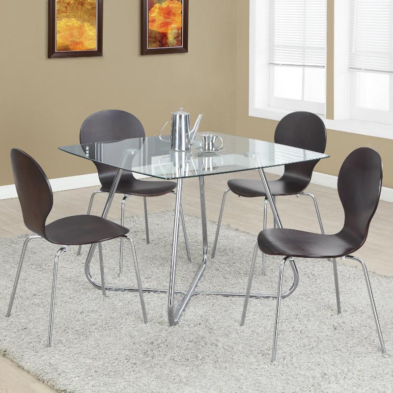 Monarch Square Dining Table with Glass Top & Trestle Base M0894 IMAGE 2