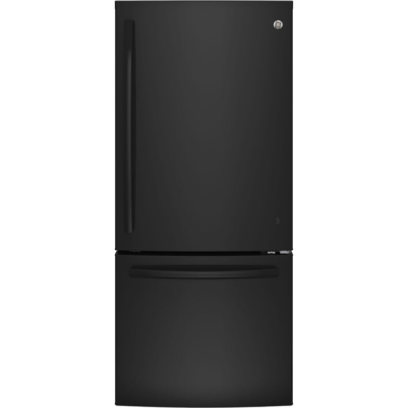 GE 30-inch, 21 cu.ft. Freestanding Bottom Freezer Refrigerator with LED Lighting GBE21AGKBB IMAGE 1