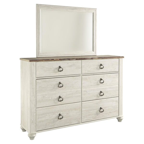 Signature Design by Ashley Willowton 6-Drawer Dresser with Mirror 170192/168475 IMAGE 1