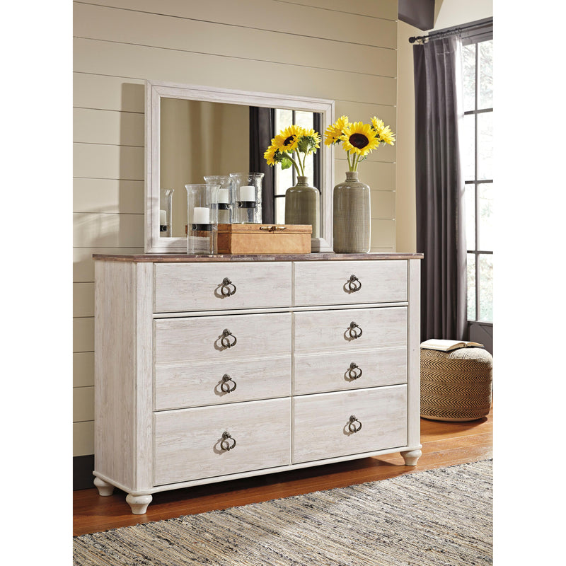 Signature Design by Ashley Willowton 6-Drawer Dresser with Mirror 170192/168475 IMAGE 2