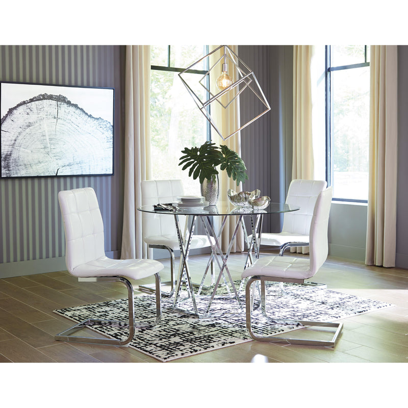 Signature Design by Ashley Round Madanere Dining Table with Glass Top and Pedestal Base ASY2497 IMAGE 5