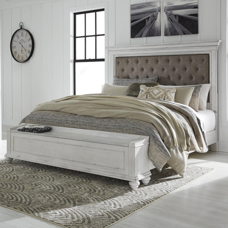 Benchcraft Kanwyn King Upholstered Panel Bed with Storage ASY3285 IMAGE 4