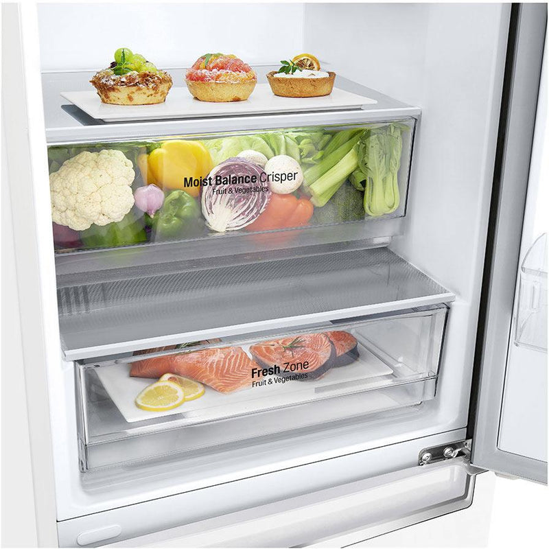 LG 24-inch, 12 cu.ft. Counter-Depth Bottom-Freezer Refrigerator with Multi-Air Flow System LBNC12231W IMAGE 4