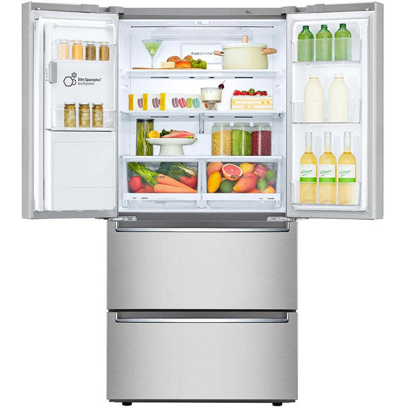 LG 33-inch, 18.3 cu.ft. Counter-Depth French 4-Door Refrigerator with ice system LRMXC1803S IMAGE 2