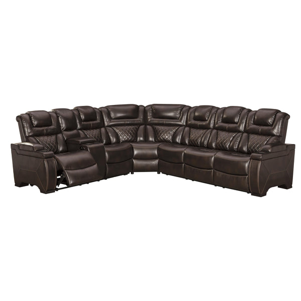 Signature Design by Ashley Warnerton Power Reclining Leather Look 3 pc Sectional ASY3211 IMAGE 1