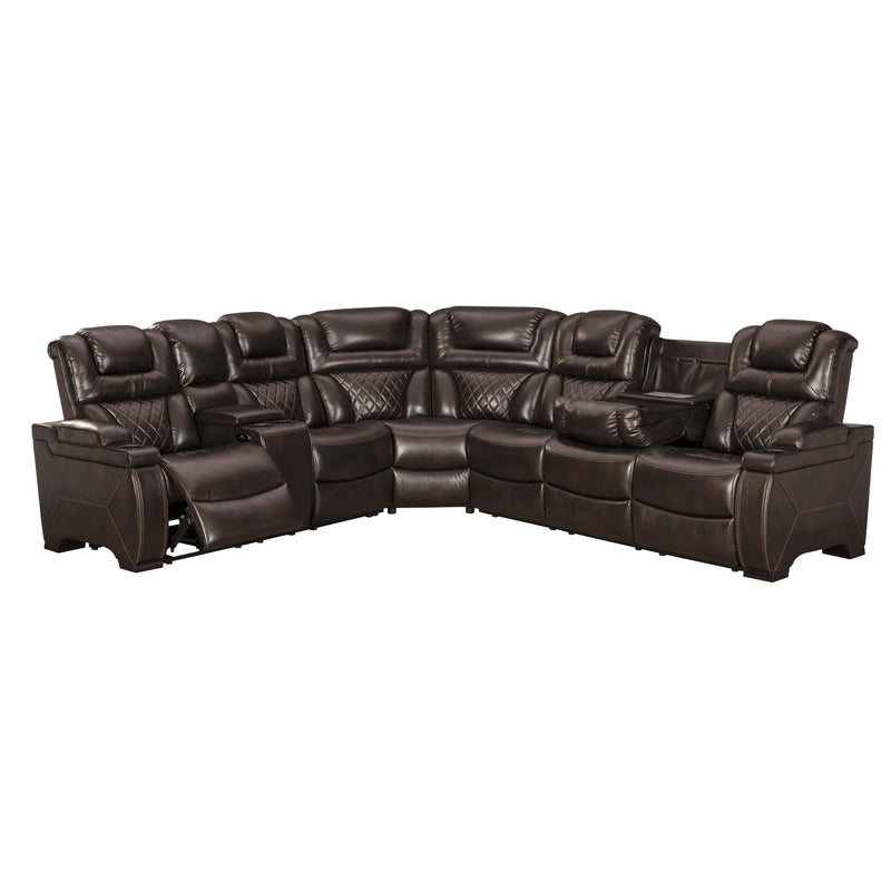 Signature Design by Ashley Warnerton Power Reclining Leather Look 3 pc Sectional ASY3211 IMAGE 2