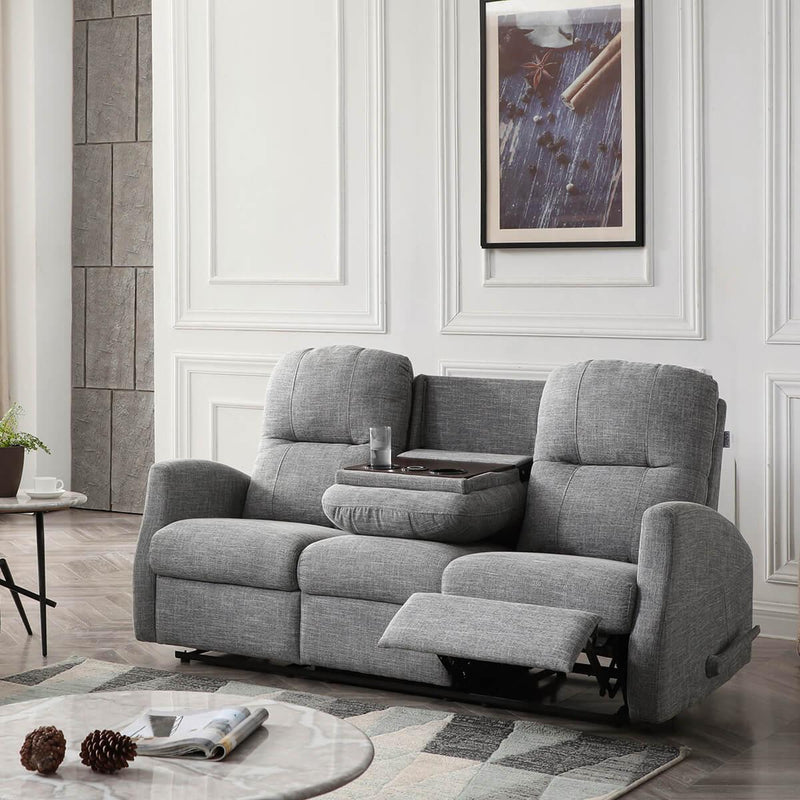 Cazis Athens Reclining Fabric Sofa 8104-3-GIORGIO CHARCOAL IMAGE 3