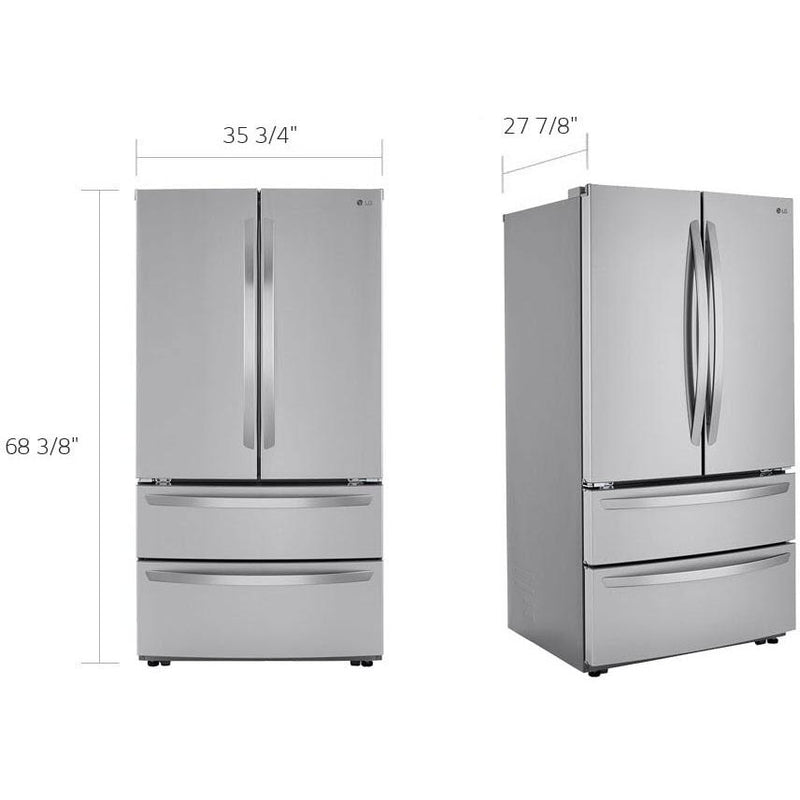 LG 36-inch, 27 cu.ft. Freestanding French 4-Door Refrigerator with SmartDiagnosis™ LMWS27626S IMAGE 9