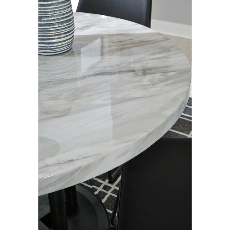 Signature Design by Ashley Round Centiar Counter Height Dining Table with Marble Top and Pedestal Base ASY0914 IMAGE 3