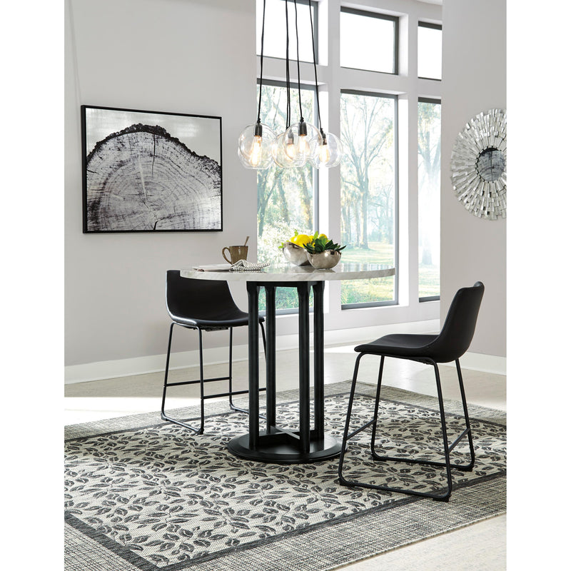 Signature Design by Ashley Round Centiar Counter Height Dining Table with Marble Top and Pedestal Base ASY0914 IMAGE 4