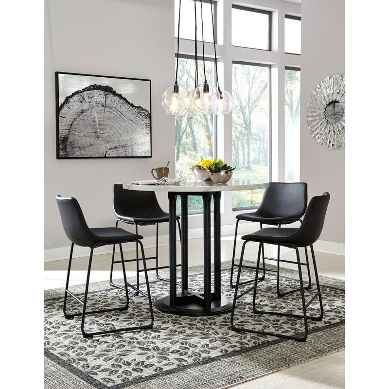 Signature Design by Ashley Round Centiar Counter Height Dining Table with Marble Top and Pedestal Base ASY0914 IMAGE 5