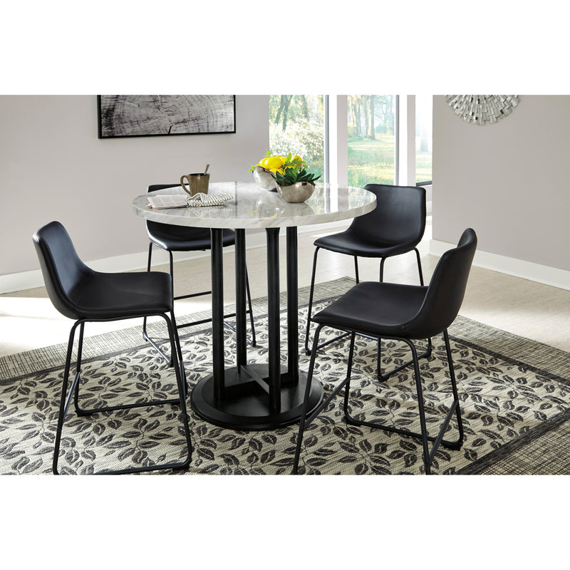 Signature Design by Ashley Round Centiar Counter Height Dining Table with Marble Top and Pedestal Base ASY0914 IMAGE 6