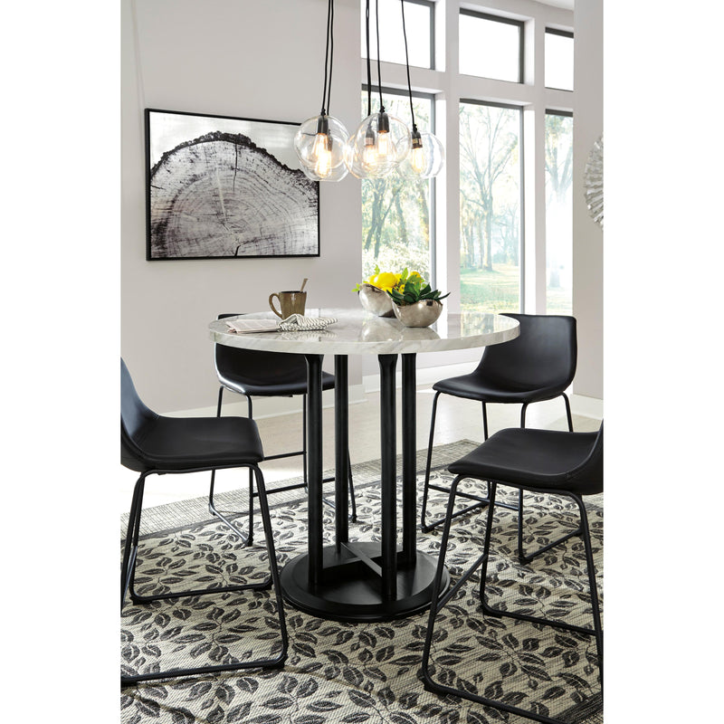 Signature Design by Ashley Round Centiar Counter Height Dining Table with Marble Top and Pedestal Base ASY0914 IMAGE 7
