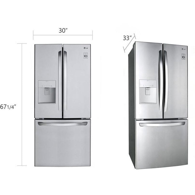 LG 30-inch, 21.8 cu.ft. Freestanding French 3-Door Refrigerator with External Water Dispensing System LRFWS2200S IMAGE 16