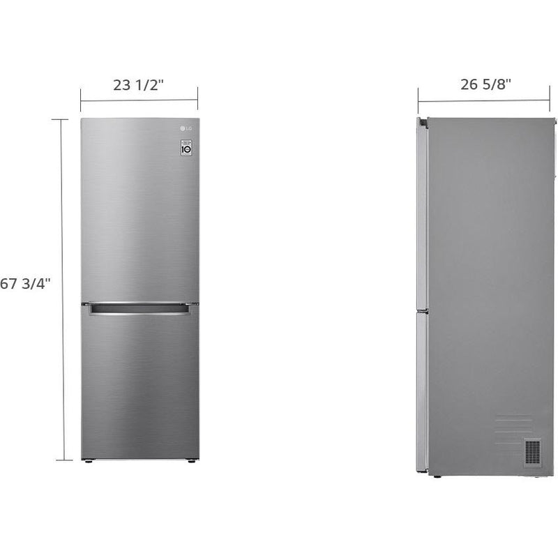 LG 24-inch, 10.8 cu.ft. Counter-Depth Bottom Freezer Refrigerator with Multi-Air Flow™ LRDNC1004V IMAGE 14