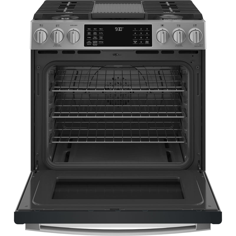 GE Profile 30-inch Slide-In Gas Range with Wi-Fi Connect PCGS930YPFS IMAGE 2
