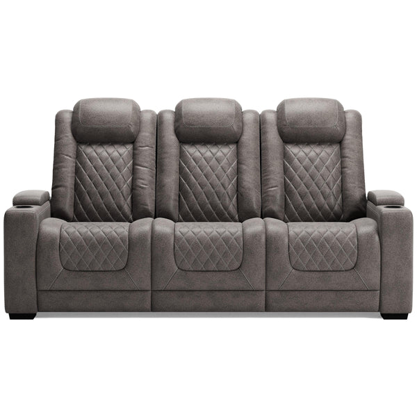Signature Design by Ashley HyllMont Power Reclining Leather Look Sofa 175720 IMAGE 1