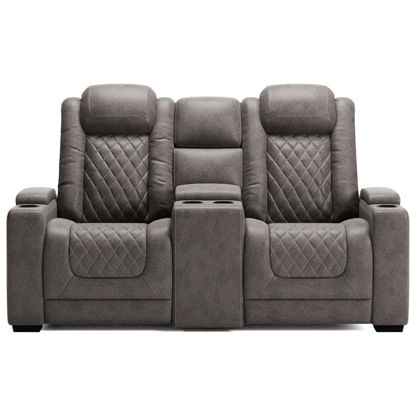 Signature Design by Ashley HyllMont Power Reclining Leather Look Loveseat 175721 IMAGE 1