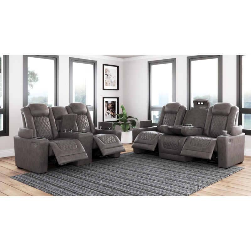 Signature Design by Ashley HyllMont Power Reclining Leather Look Loveseat 175721 IMAGE 11