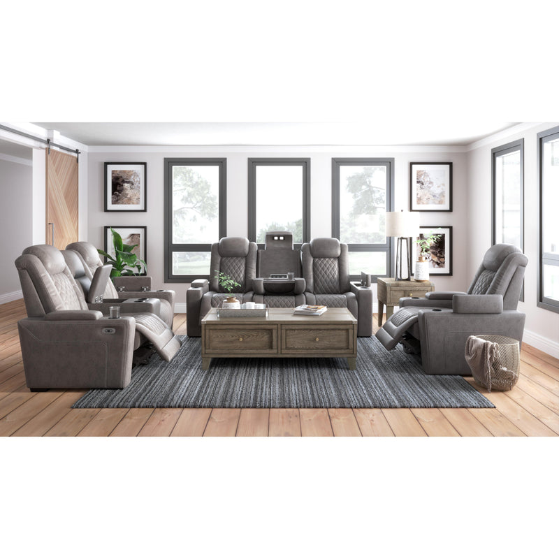 Signature Design by Ashley HyllMont Power Reclining Leather Look Loveseat 175721 IMAGE 13
