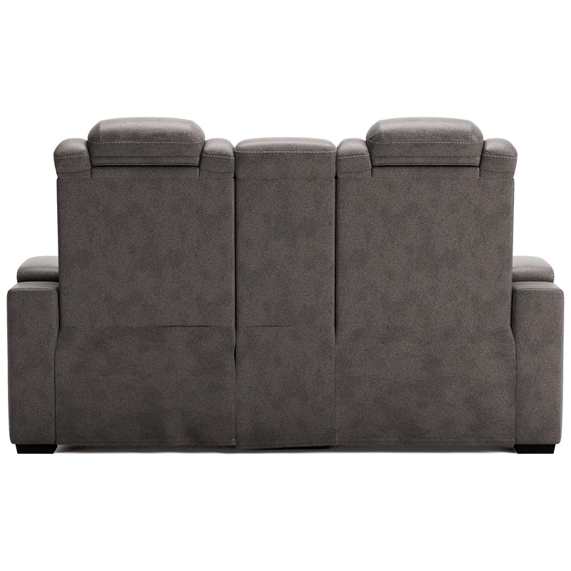 Signature Design by Ashley HyllMont Power Reclining Leather Look Loveseat 175721 IMAGE 5