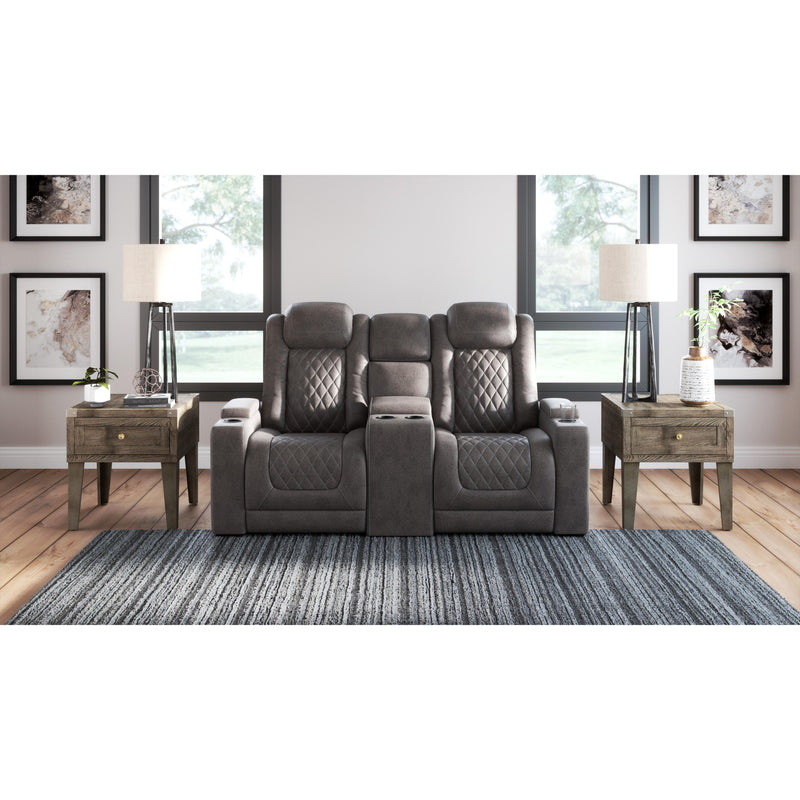 Signature Design by Ashley HyllMont Power Reclining Leather Look Loveseat 175721 IMAGE 6