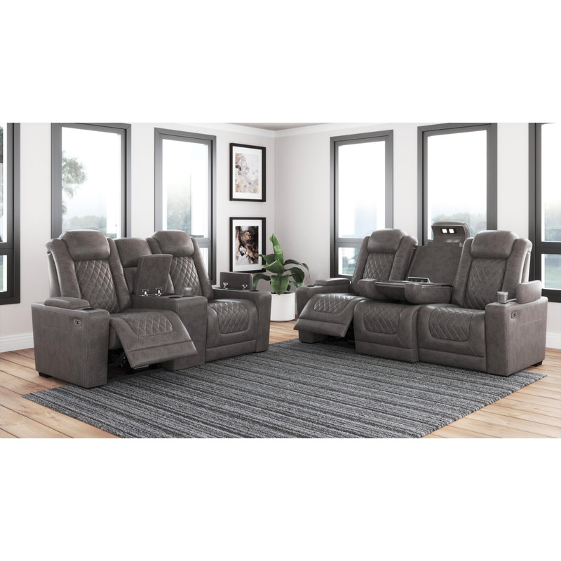 Signature Design by Ashley HyllMont Power Reclining Leather Look Loveseat 175721 IMAGE 9