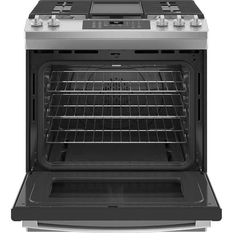 GE 30-inch Slide-in Gas Range with Convection Technology JCGS760SPSS IMAGE 2