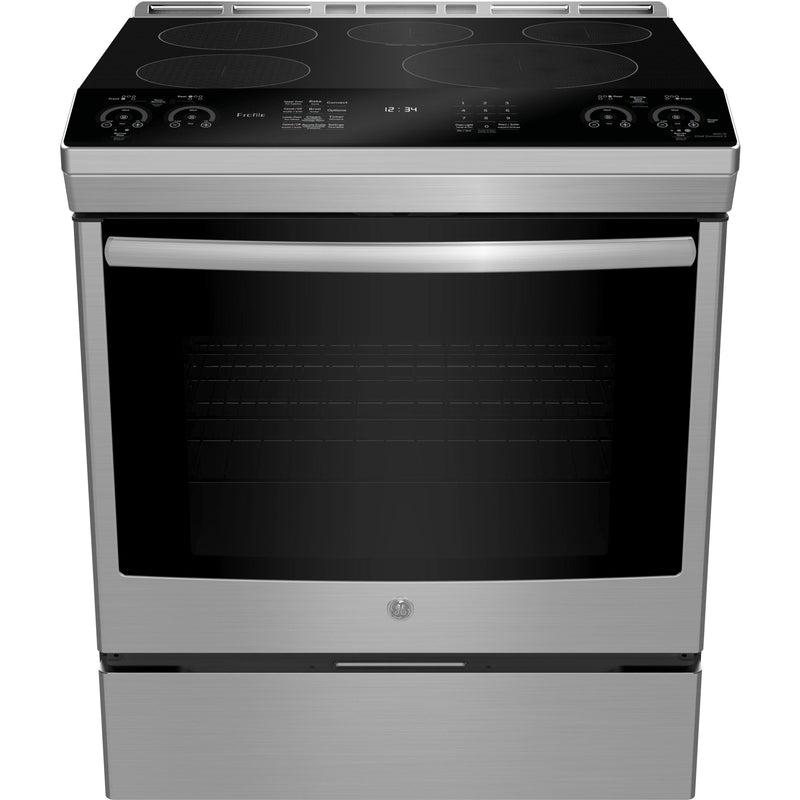 GE Profile 30-inch Slide-in Electric Induction Range with True European Convection Technology PCHS920YMFS IMAGE 1