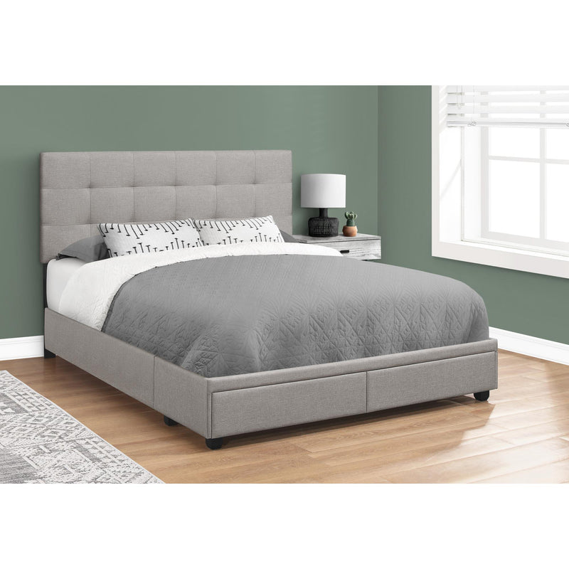 Monarch Queen Upholstered Platform Bed with Storage M0289 IMAGE 3
