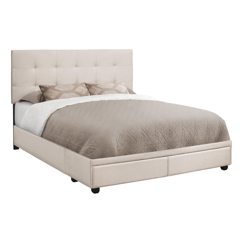 Monarch Queen Upholstered Platform Bed with Storage M0290 IMAGE 1