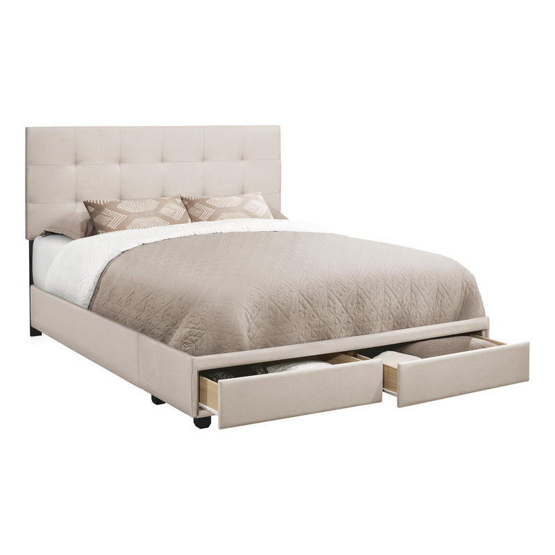 Monarch Queen Upholstered Platform Bed with Storage M0290 IMAGE 2