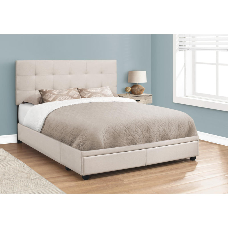 Monarch Queen Upholstered Platform Bed with Storage M0290 IMAGE 3
