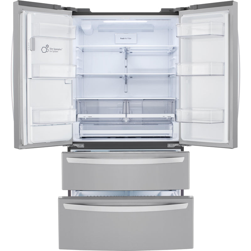 LG 36-inch, 22 cu. ft. French 4-Door Refrigerator with Ice and Water Dispenser LRMXC2206S IMAGE 2
