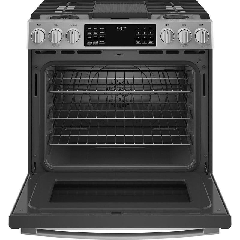 GE Profile 30-in Slide-in Dual Fuel Range with No Preheat Air fry Technology PC2S930YPFS IMAGE 3