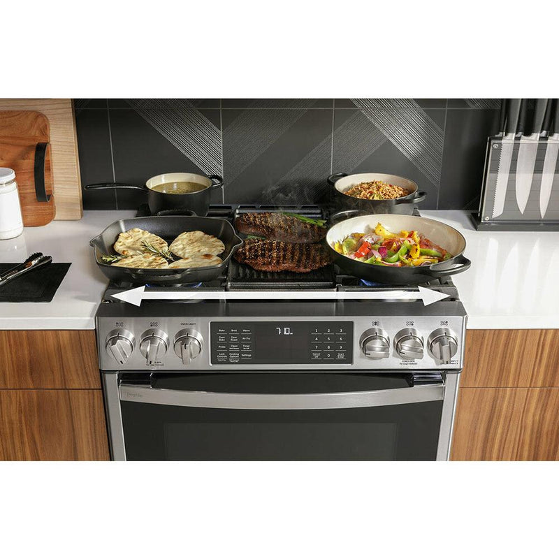 GE Profile 30-in Slide-in Dual Fuel Range with No Preheat Air fry Technology PC2S930YPFS IMAGE 6