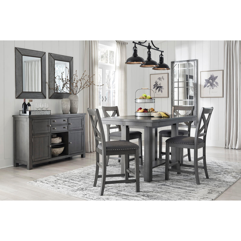 Signature Design by Ashley Myshanna Counter Height Dining Table with Trestle Base ASY0421 IMAGE 14