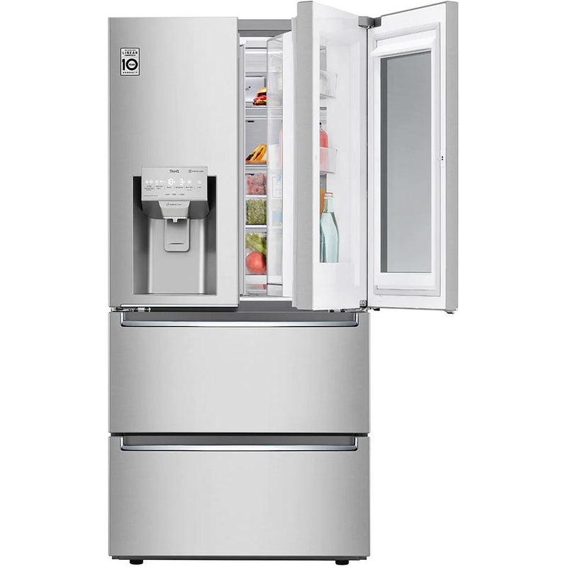 LG 33-inch, 18.4 cu.ft. Counter-Depth French 4-Door Refrigerator with SpacePlus™ Ice System LRMVC1803S IMAGE 3