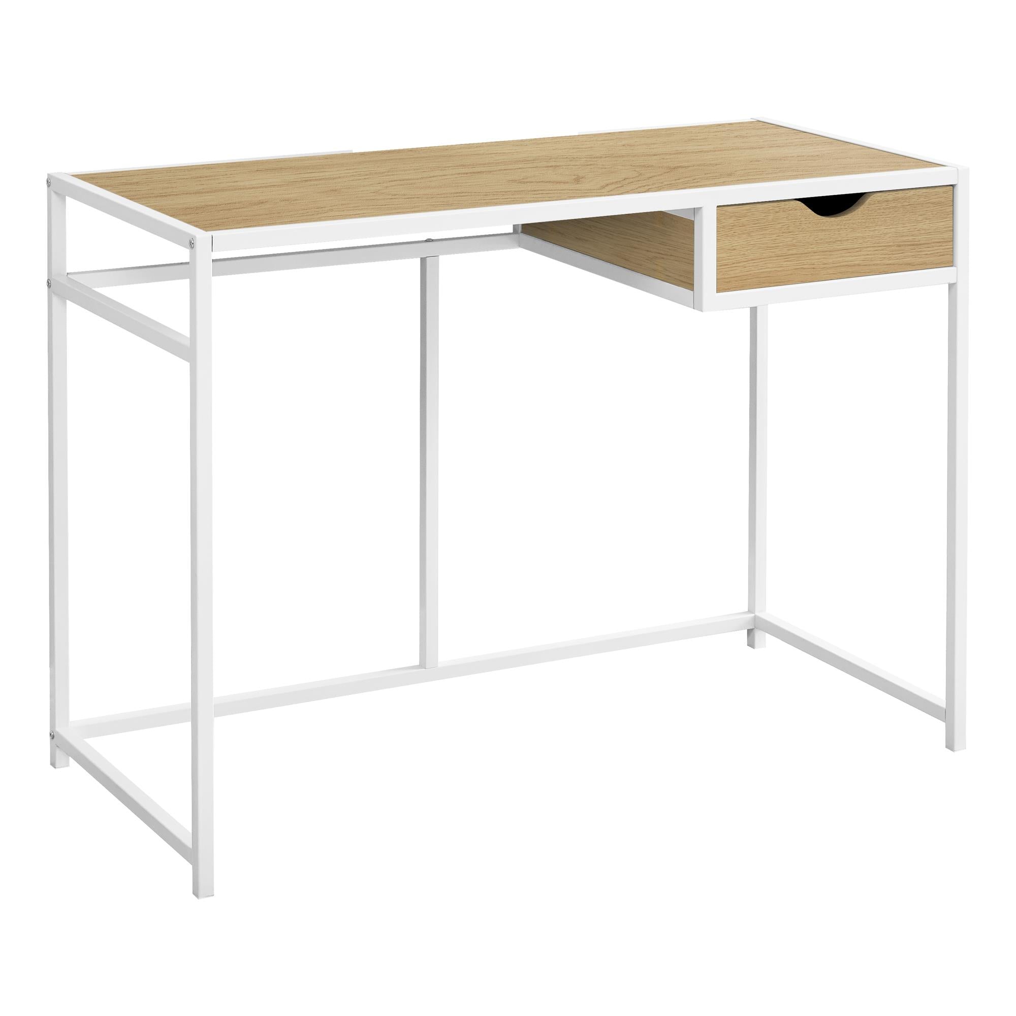 Monarch Computer Desk - Natural/White Metal M1389