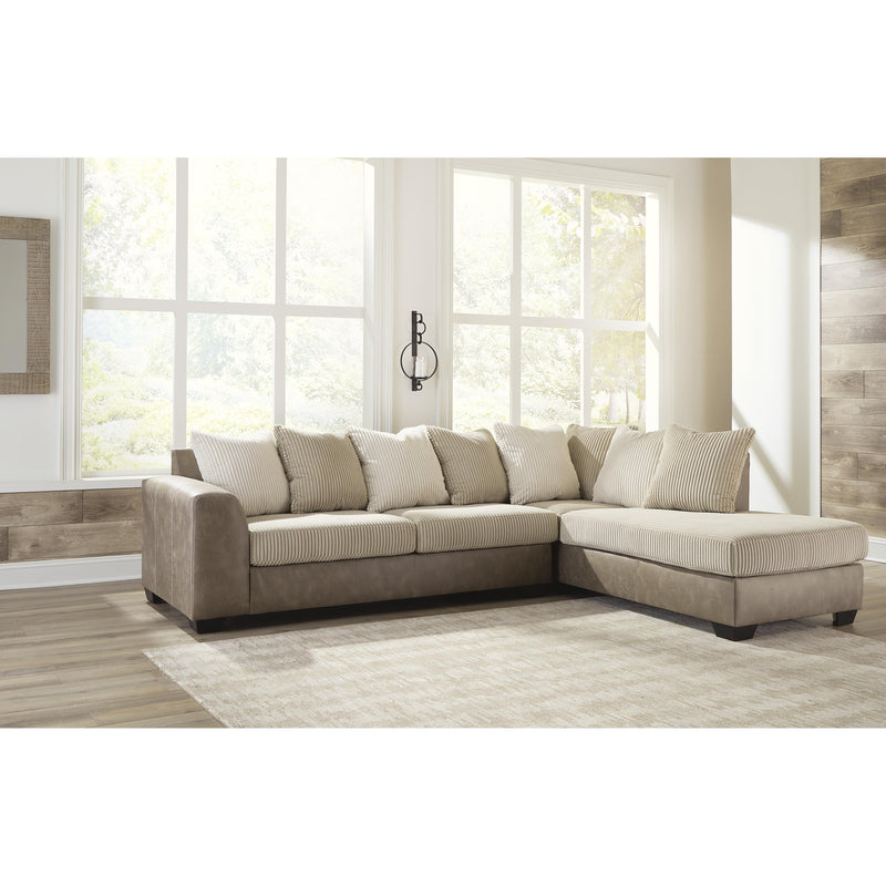 Signature Design by Ashley Keskin Fabric and Leather Look 2 pc Sectional ASY7404 IMAGE 3