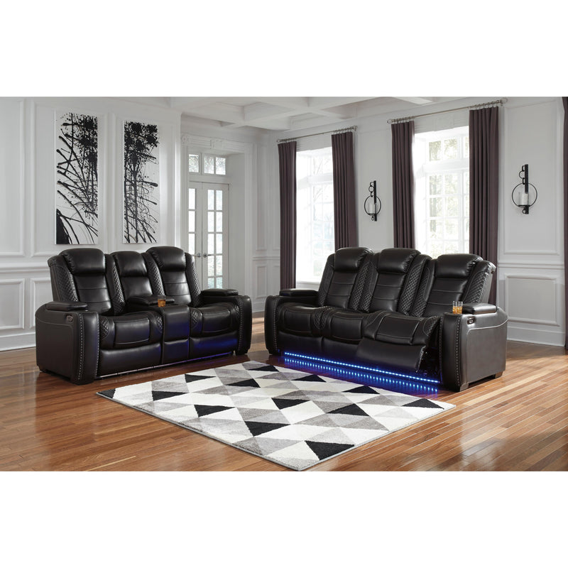Signature Design by Ashley Party Time Power Reclining Leather Look Sofa 177647 IMAGE 15